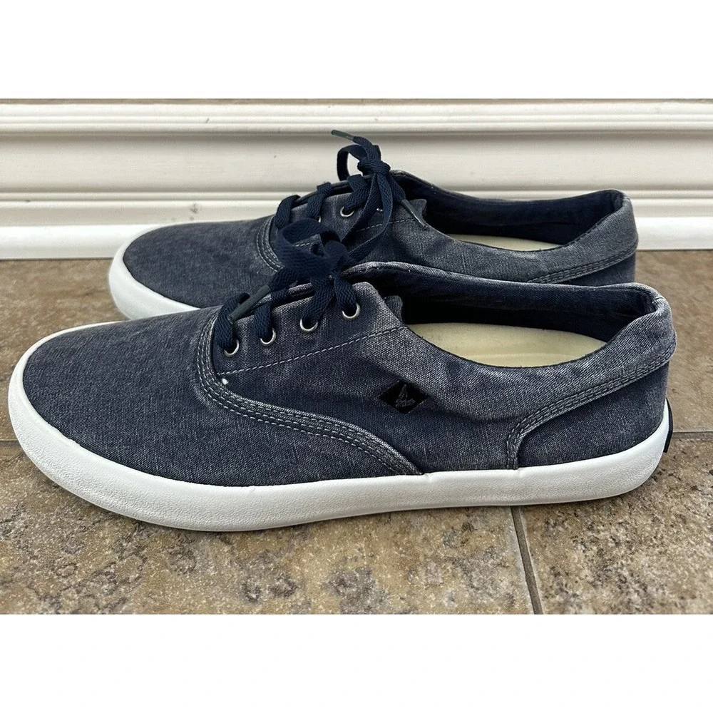 sperry shoes men size 8.5 navy blue WAHOO CVO NAVY Insole Cloth is missing